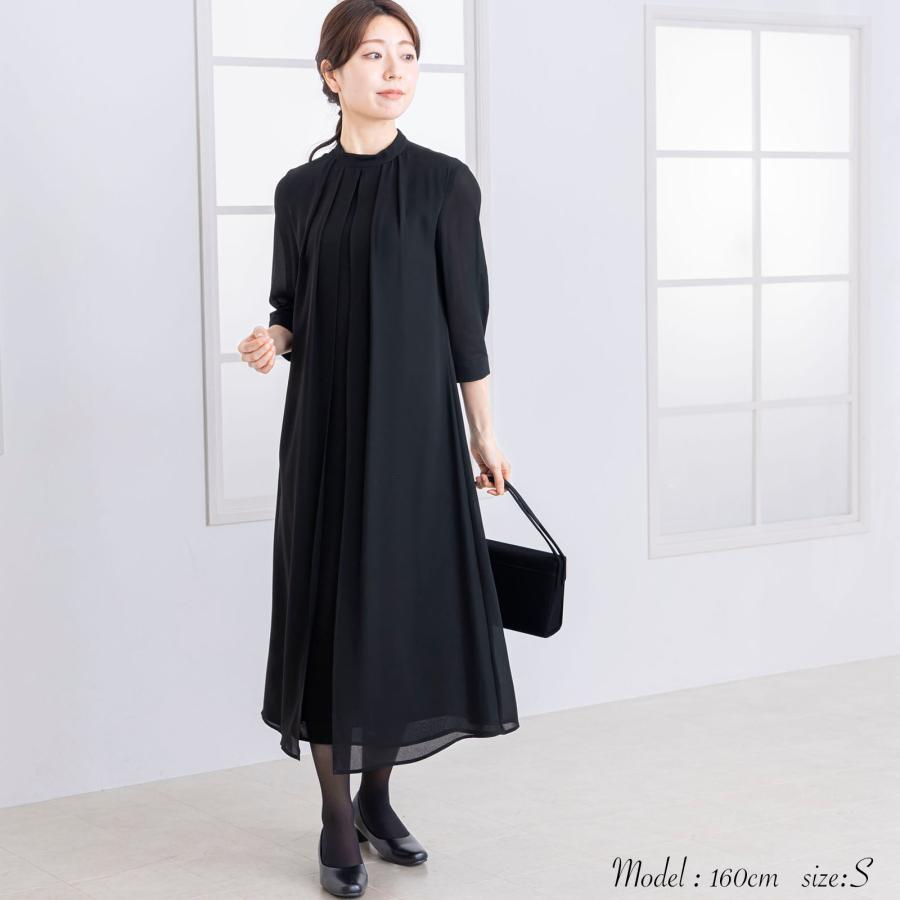 喪服 礼服 レディース ブラックフォーマル ロング丈 ワンピース ロング