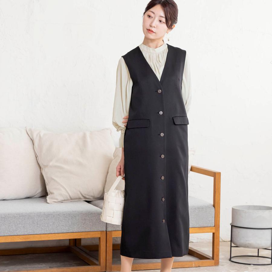 ジレ ワンピース レディース ジャンスカ ジャンパースカート ジレ