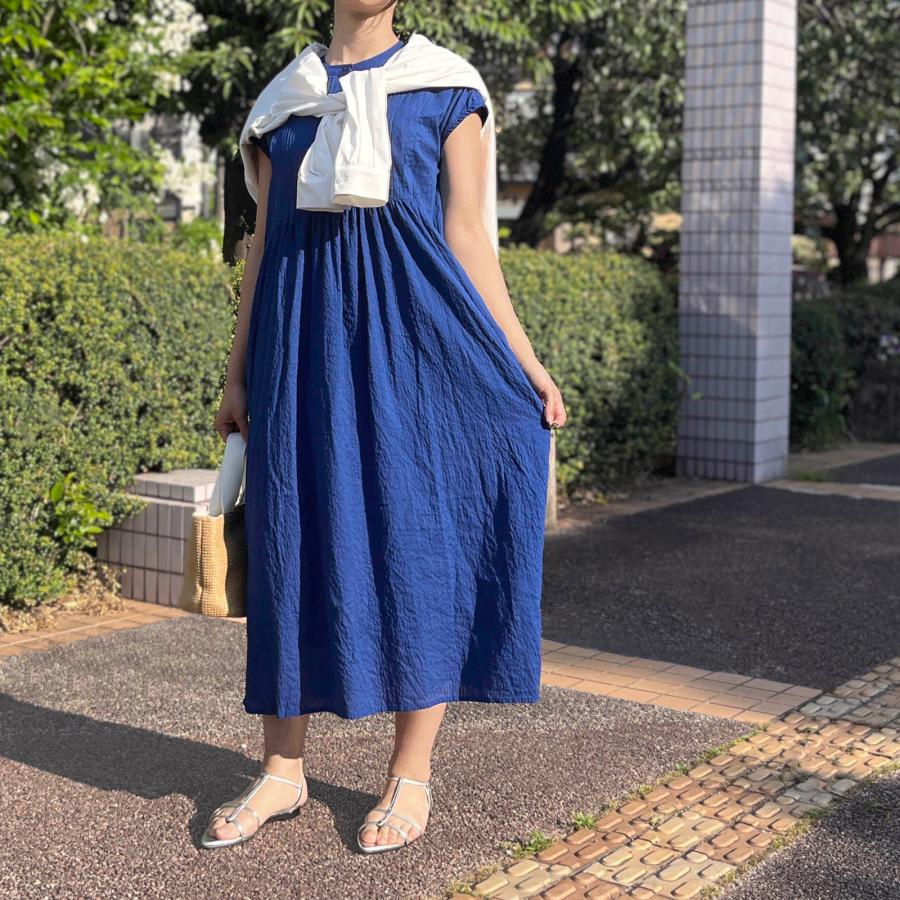 ワンピース レディース コットンワンピース 涼しい 半袖 フレンチ