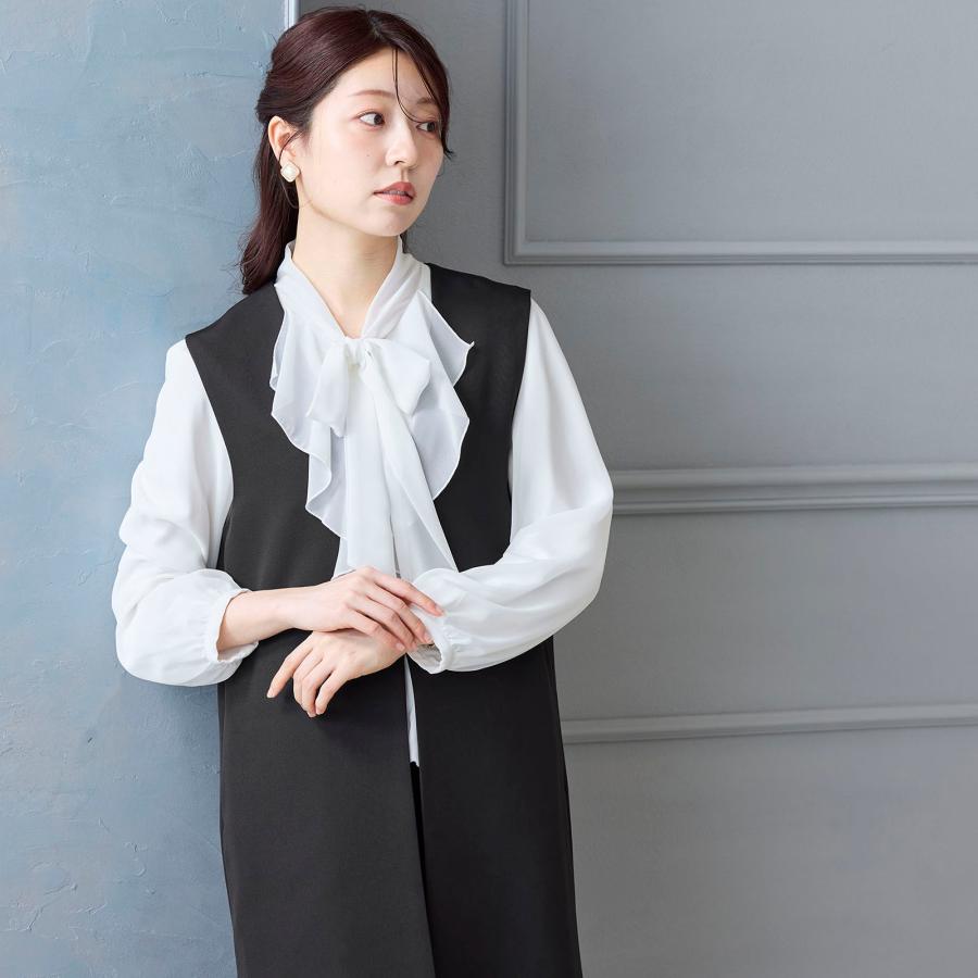 ジレ セットアップ 通勤服 パンツスーツ 選べる丈 レディース