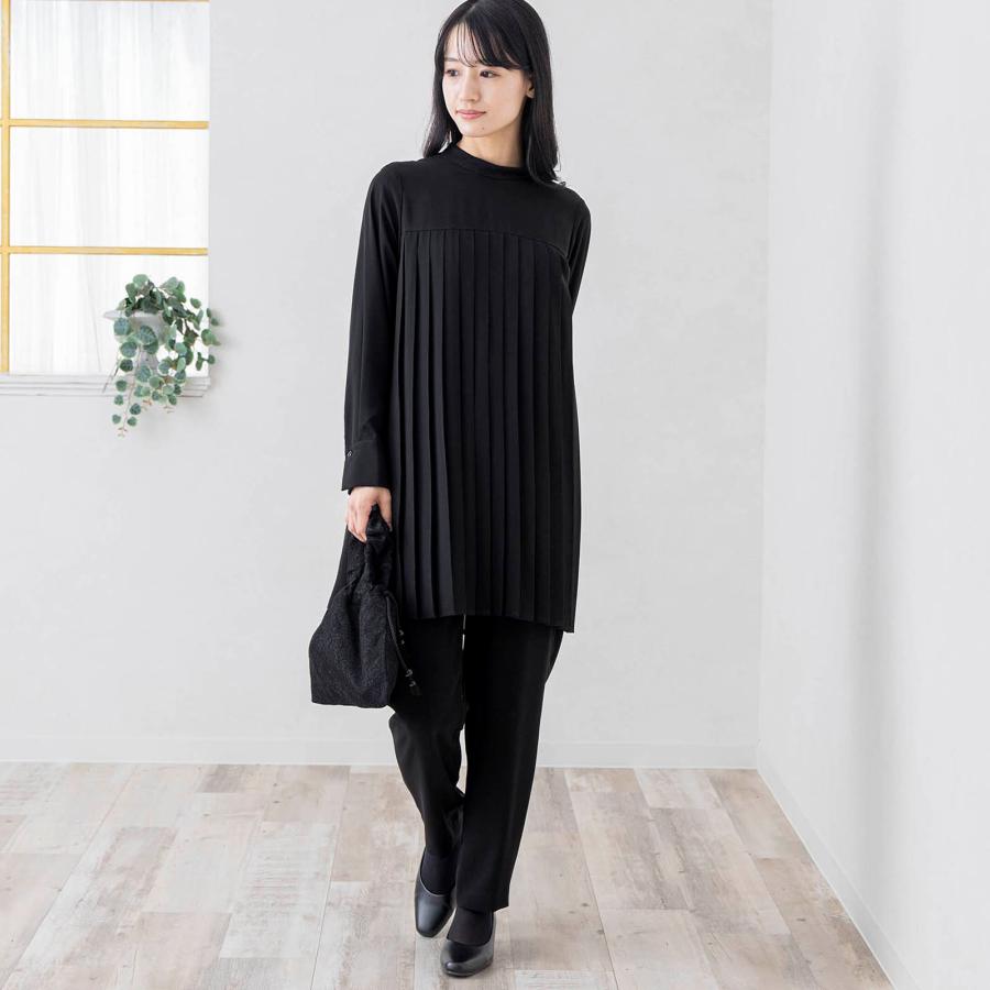 ブラウス 喪服 礼服 レディース ブラックフォーマル ロング チュニック
