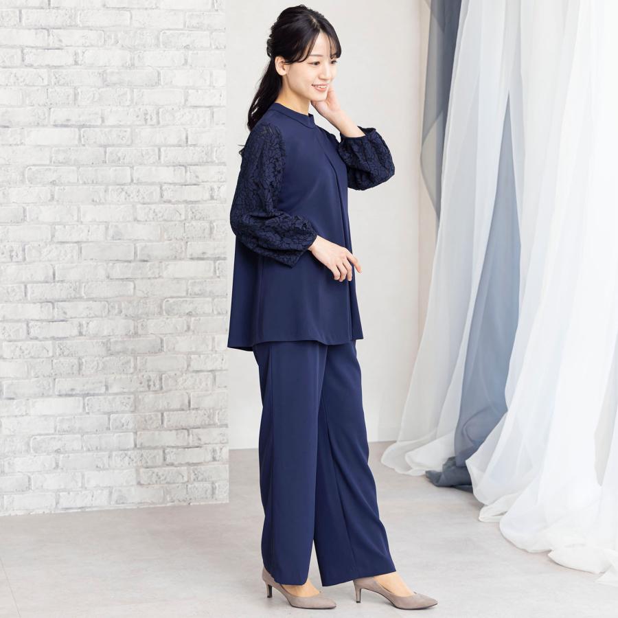 セットアップ ブラウススーツ レース 袖レース レースブラウス