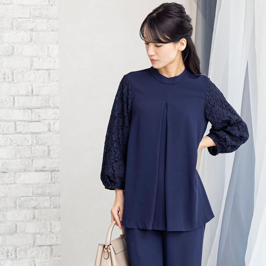 セットアップ ブラウススーツ レース 袖レース レースブラウス
