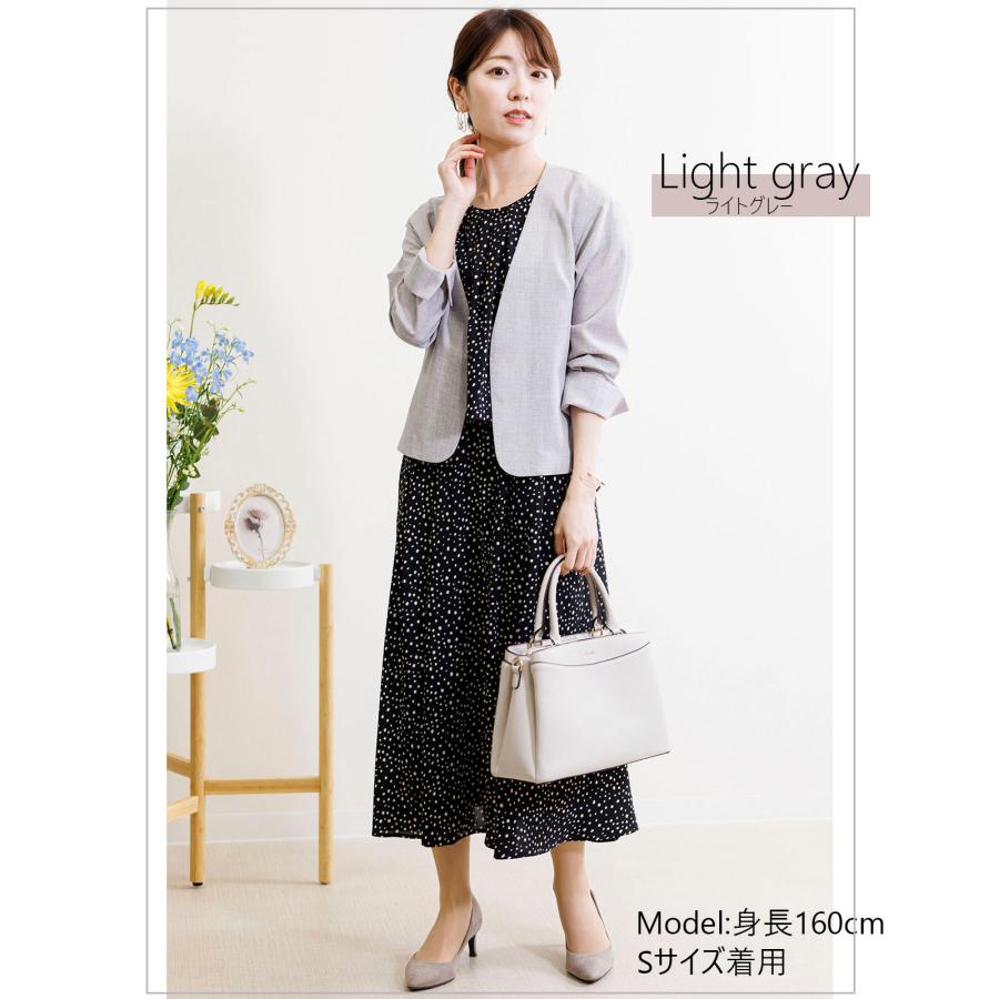 レディース ジャケット カラーレスジャケット 夏用ジャケット 夏