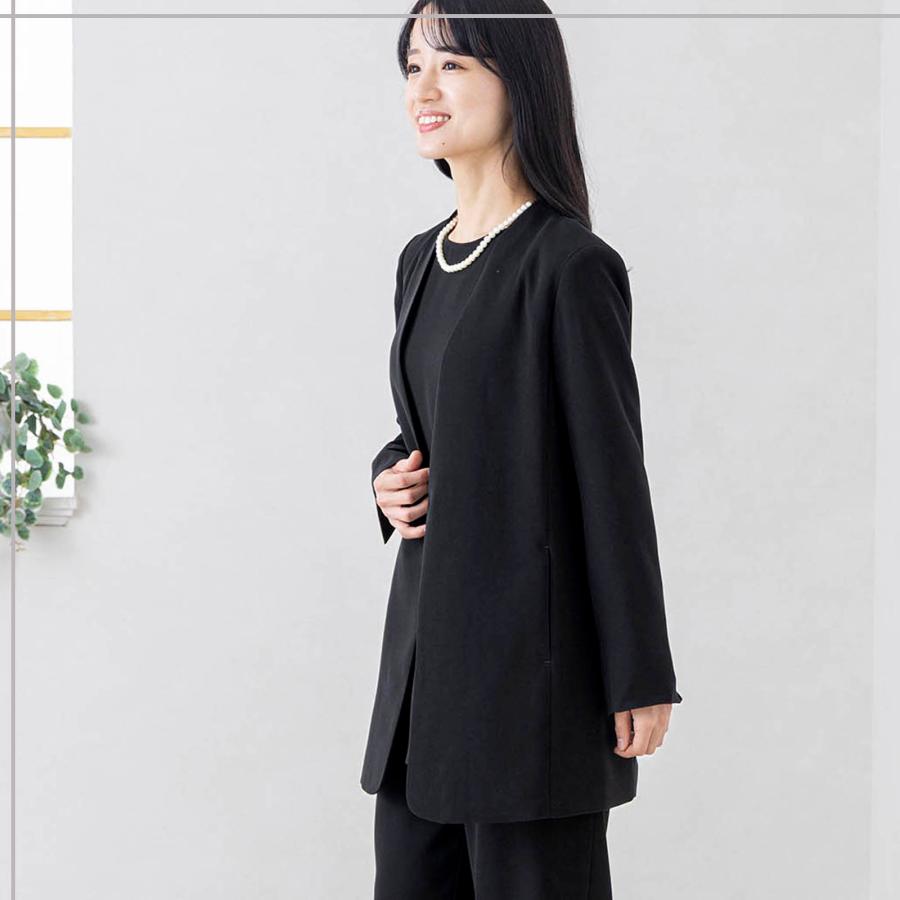MARK&LONA CODE レディースジャケット ブラック 喪服 礼服 カラーレス ジャケット レディース ブラックフォーマル