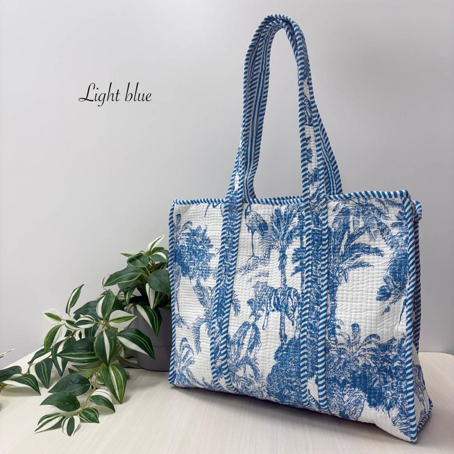 バッグ トートバッグ キルトバッグ ショッピングバッグ 花柄 リーフ柄