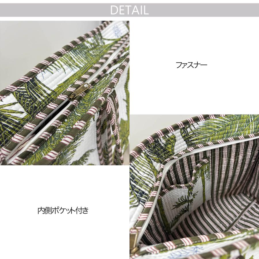 バッグ トートバッグ キルトバッグ ショッピングバッグ 花柄 リーフ柄