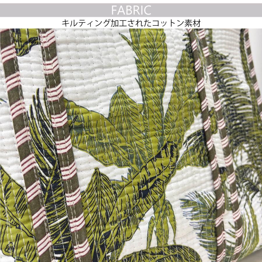バッグ トートバッグ キルトバッグ ショッピングバッグ 花柄 リーフ柄