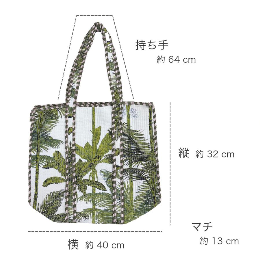 バッグ トートバッグ キルトバッグ ショッピングバッグ 花柄 リーフ柄