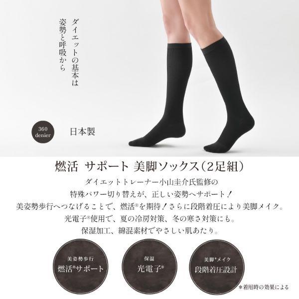 Ｂｅｆｉｔ ビーフィット 燃活サポート 美脚ソックス／２足組 （ブラック） New 光電子繊維 ３６０デニール｜b-olivia｜02