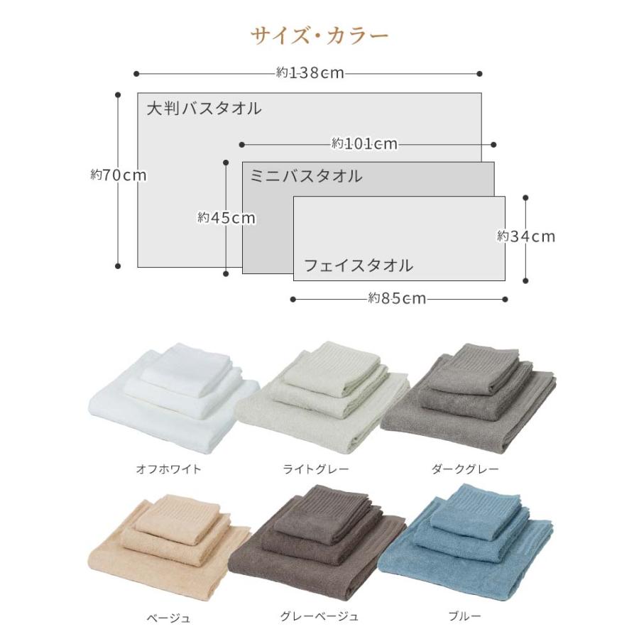 今治タオル（imabari towel） ミニバスタオル リブ 1枚 約45×101cm