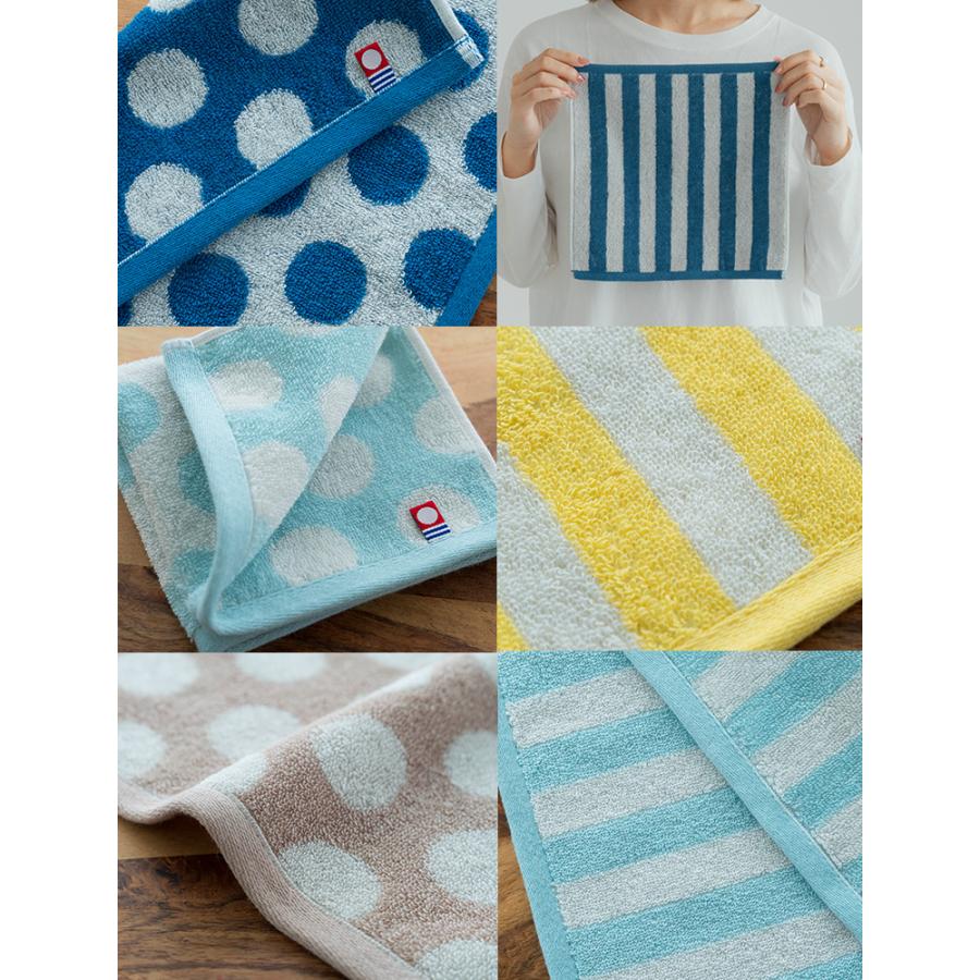 今治タオル SODA 水玉 ストライプ ボーダー 4枚セット 約25×25cm