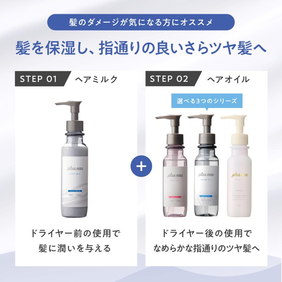 plus eau（プリュスオー） ヘアミルク 120ml ハイドロミルク 詰め替え