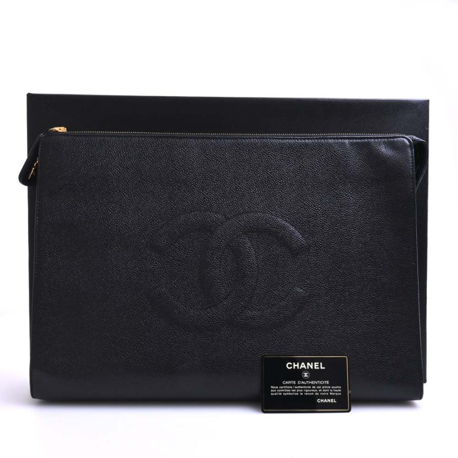 CHANEL キャビアスキン レザーポーチ　セカンドバッグ CHANEL（シャネル） キャビアスキン ココマーク クラッチバッグ
