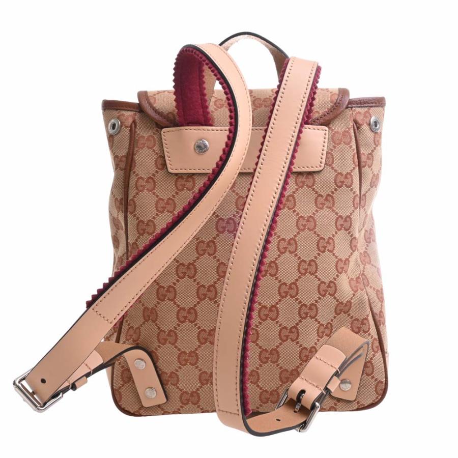 【美品】GUCCI（グッチ）GGキャンバス バックパック/リュックサック GGキャンバス ミディアム バックパック ・ベージュ＆ダーク