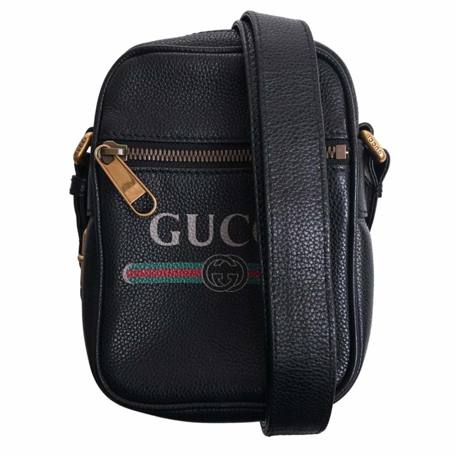 GUCCI Gucci グッチ レザー ヴィンテージロゴプリント ショルダー  