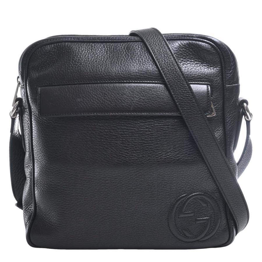 GUCCI グッチ　インターロッキング　ショルダーバッグ　レザー　黒　メンズ 楽天市場】GUCCI グッチ インターロッキング ブラック シルバー