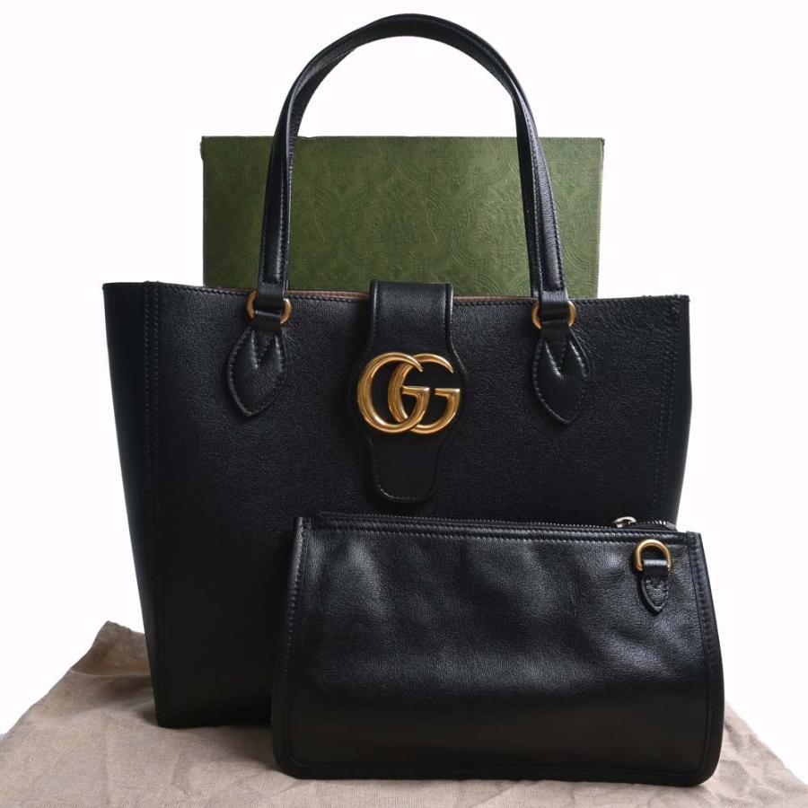 GUCCI（グッチ） レザー ダブルG スモール トートバッグ 652680