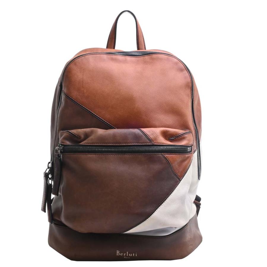 ベルルッティ　ブラウンレザーリュック ベルルッティスーパーコピー タイムオフレザーバックパック