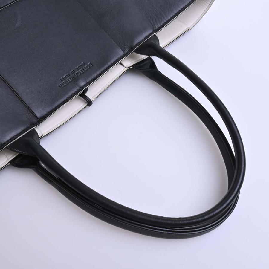 【極美品】ボッテガヴェネタ アルコ イントレチャート トートバッグ レザー 黒 □極美品□ボッテガヴェネタ カセット イントレチャート トート