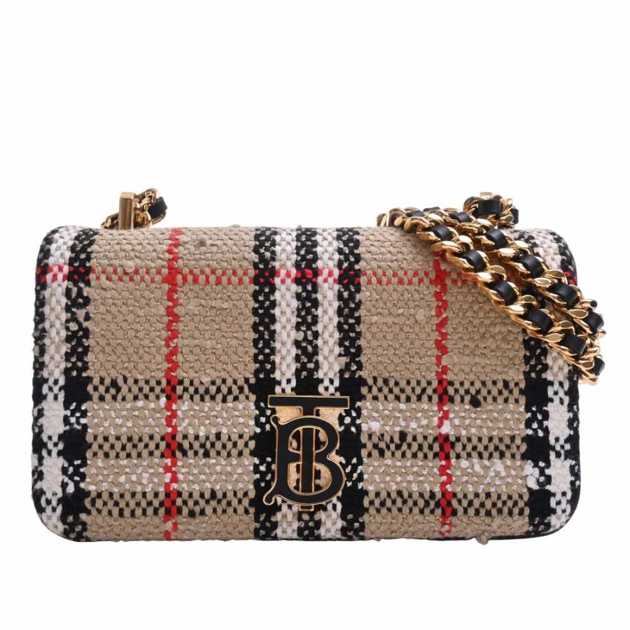 BURBERRY バーバリー コットン ミニ ローラー チェック柄 チェーン 
