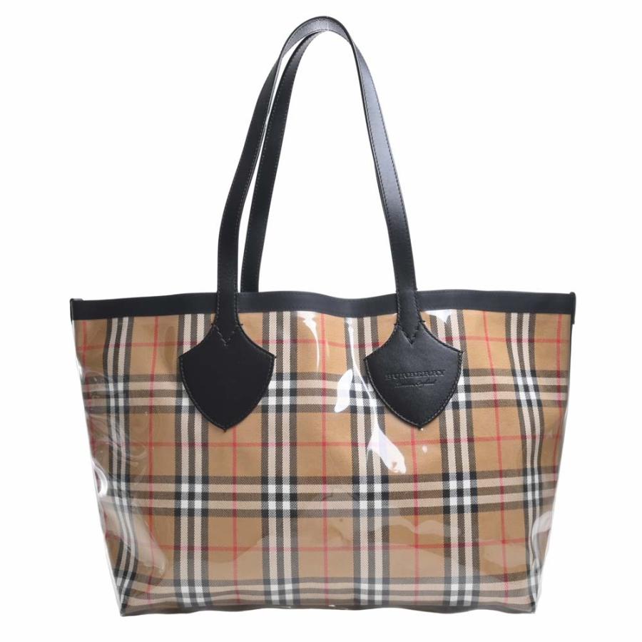 バーバリー リバーシブル トートバッグ ノバチェック キャンバス レザー BURBERRY バーバリー キャンバス ビニール レザー ノバチェック