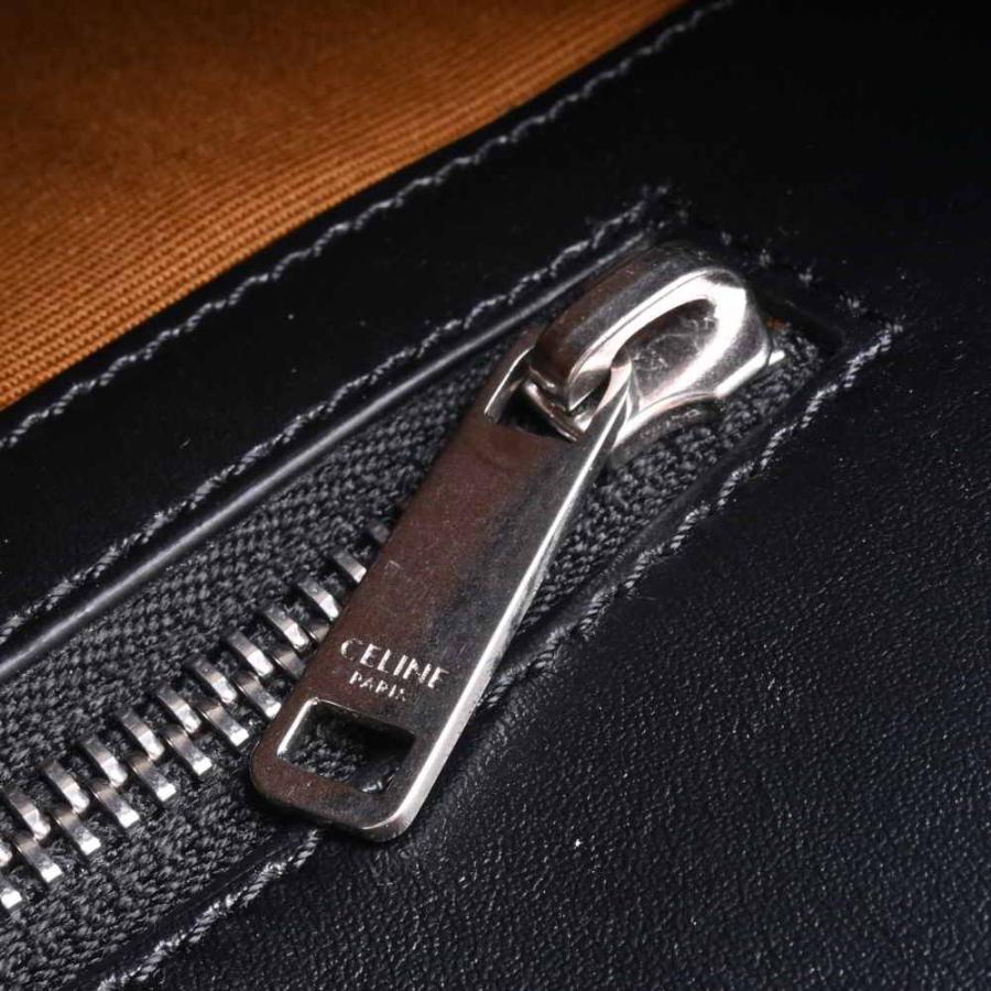 CELINE（セリーヌ） レザー トリオンフ ロゴ トートバッグ ブラック