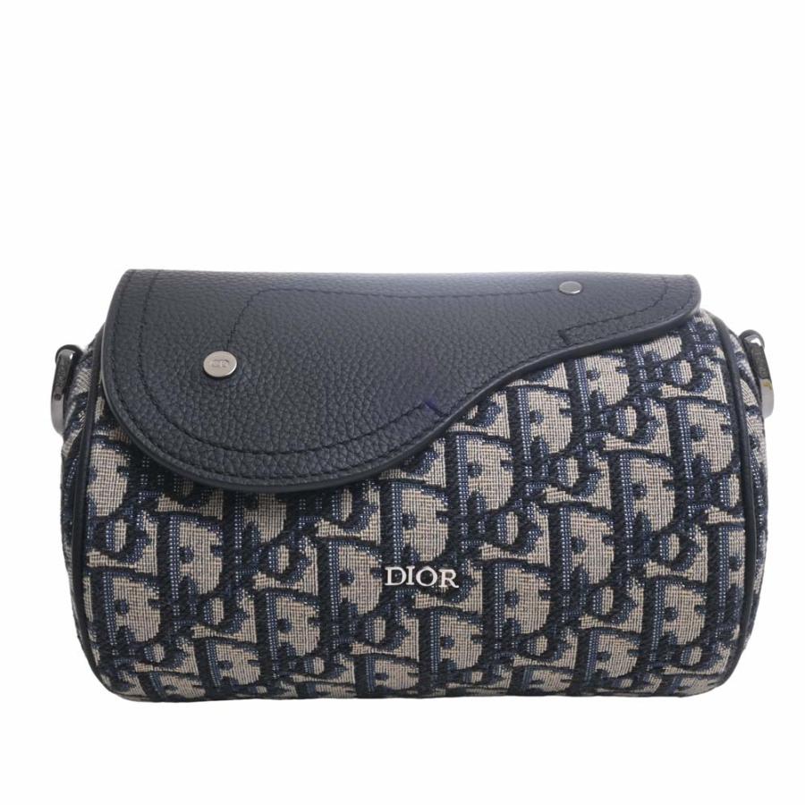 【old Dior】ショルダーバッグ　2WAY　トロッター　キャンバス　ネイビー 極 美品 Christian Dior クリスチャン ディオール トロッター 柄