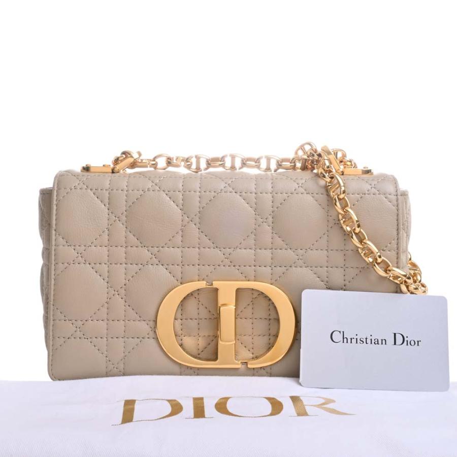 Christian Dior クリスチャンディオール カナージュ レザー カロ スモール ショルダーバッグ M9241UWHC ベージュ レディース  by