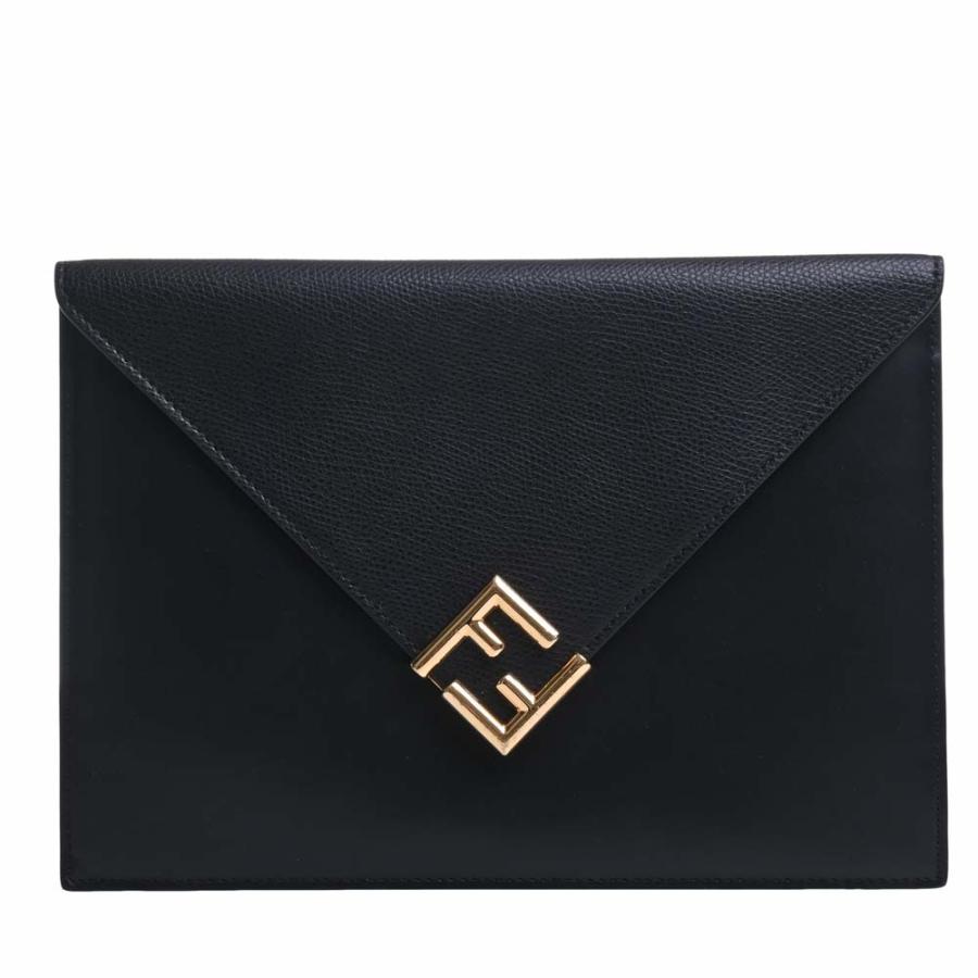 FENDI フェンディ レザー FFロゴ クラッチバッグ セカンドバッグ 