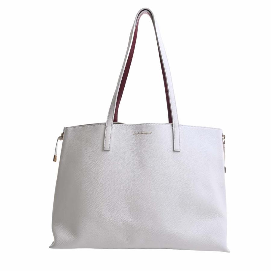 FERRAGAMO Ferragamo フェラガモ レザー トートバッグ ホワイト 