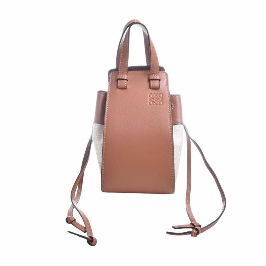 LOEWE ロエベ レザー キャンバス ハンモック ミニ アナグラム 2WAY 