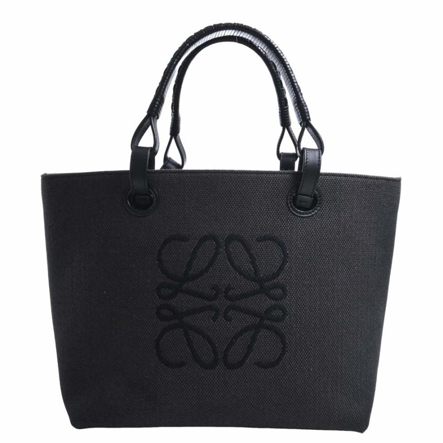 LOEWE ロエベ キャンバス レザー アナグラム トートバッグ グレー 