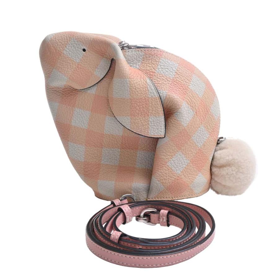 LOEWE ロエベ レザー バニー チェック柄 ショルダーバッグ