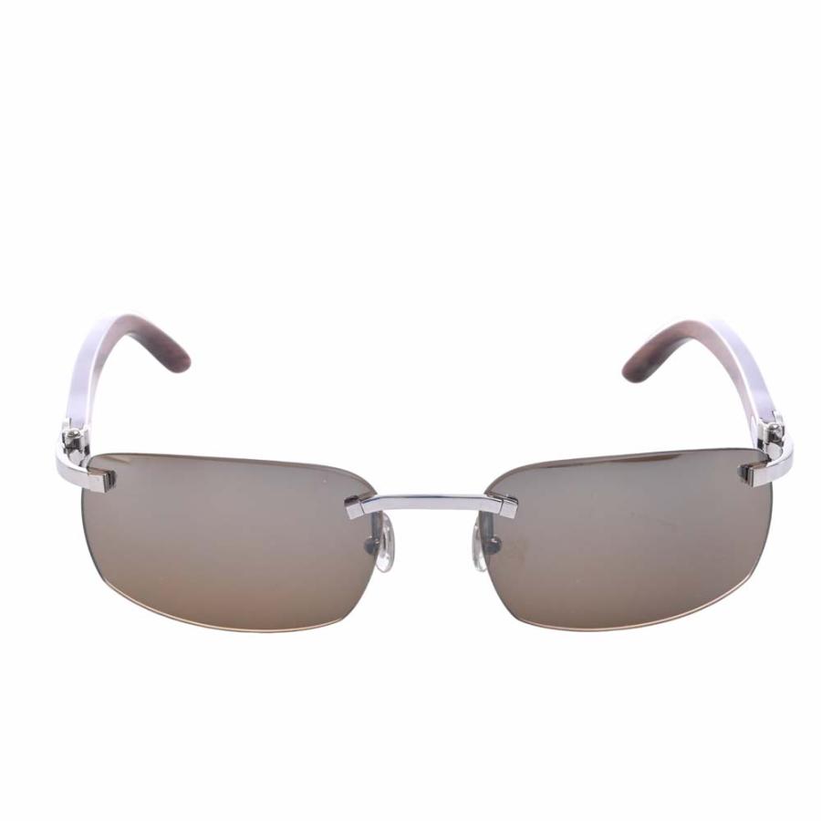 Cartier カルティエ ウッド Cデコール サングラス #56□18 ブラウン 