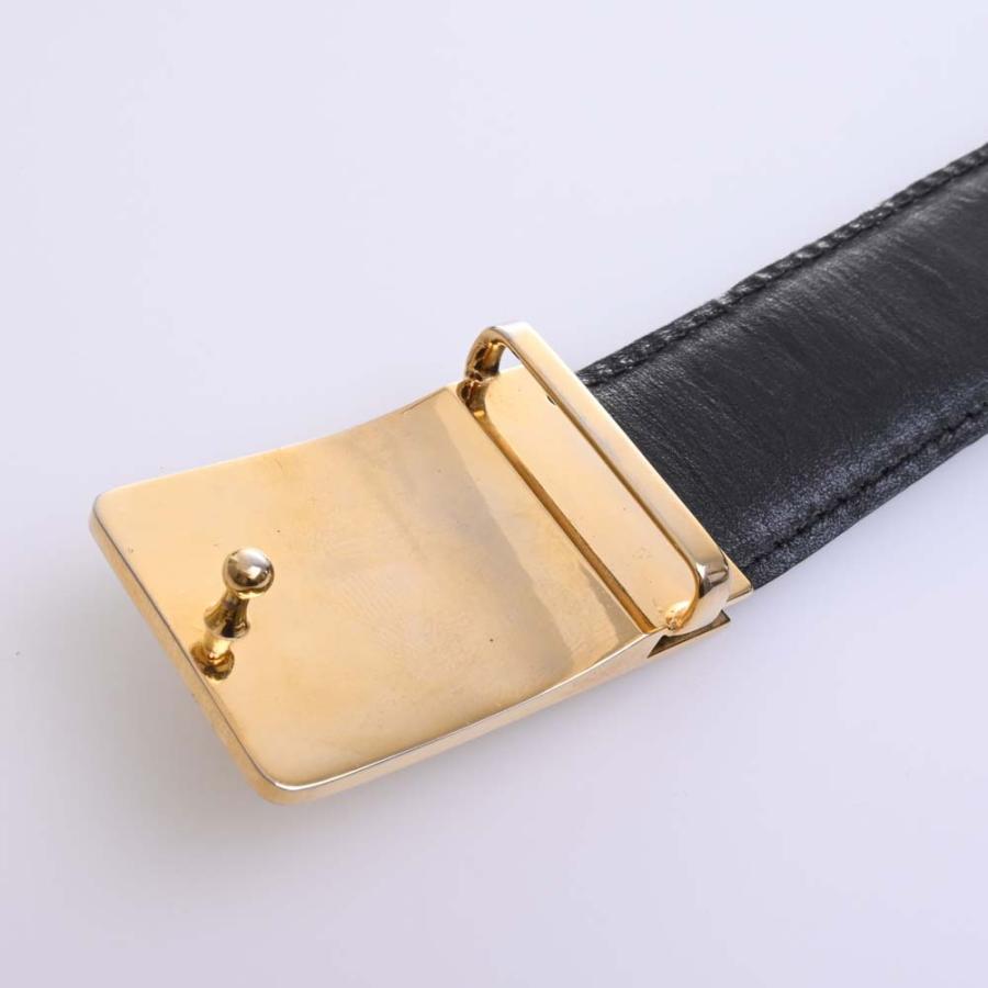 CHANEL シャネル レザー クロコ型押し ココマーク ベルト #105