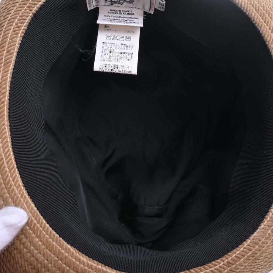 HERMES エルメス/コットン 布帛ハット ブラック 58