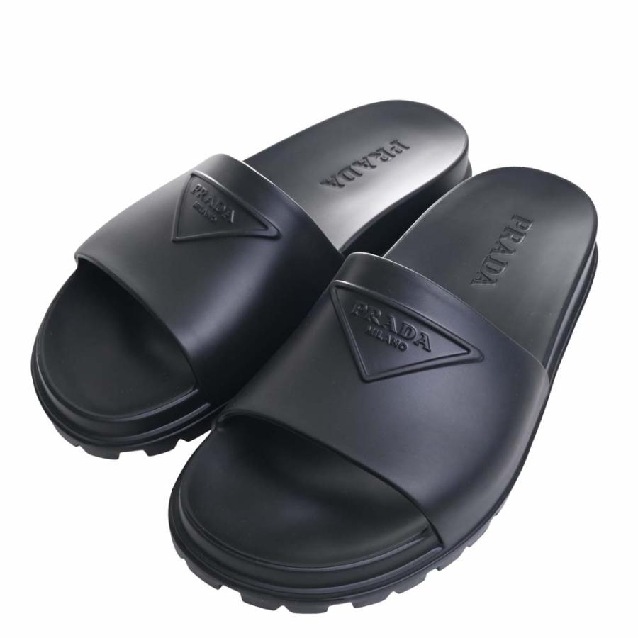 PRADA プラダ　ラバースライドサンダル　ブラック　40 26cm PRADA プラダ ラバースライド サンダル #40 ブラック 27cm