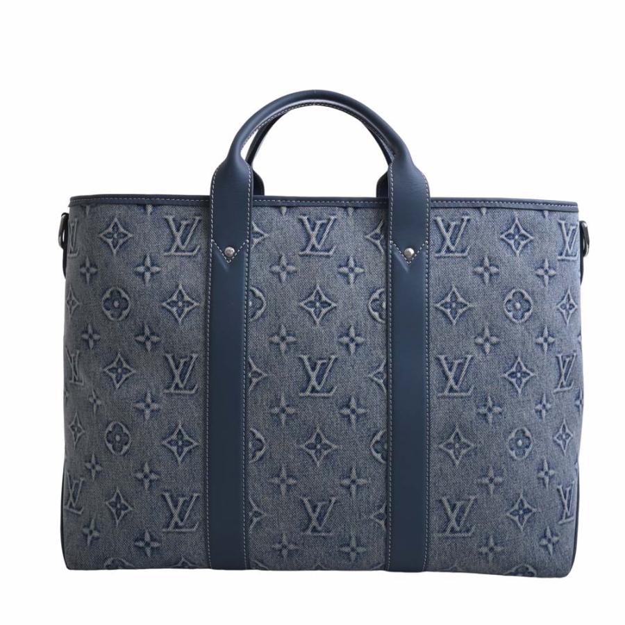 LOUIS VUITTON ルイヴィトン モノグラム ウォッシュデニム ウィークエンド トートNM 2WAY トートバッグ M22537 ブルー レディース by｜b-rakuichi｜02