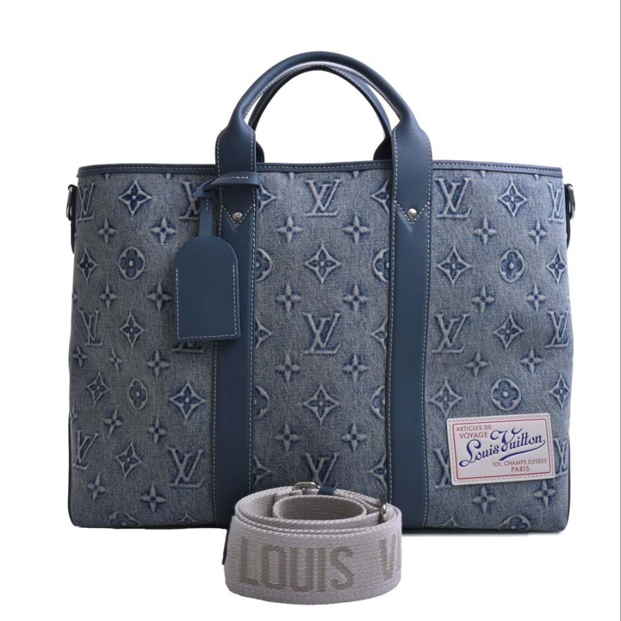 LOUIS VUITTON ルイヴィトン モノグラム ウォッシュデニム ウィークエンド トートNM 2WAY トートバッグ M22537 ブルー レディース by｜b-rakuichi｜03