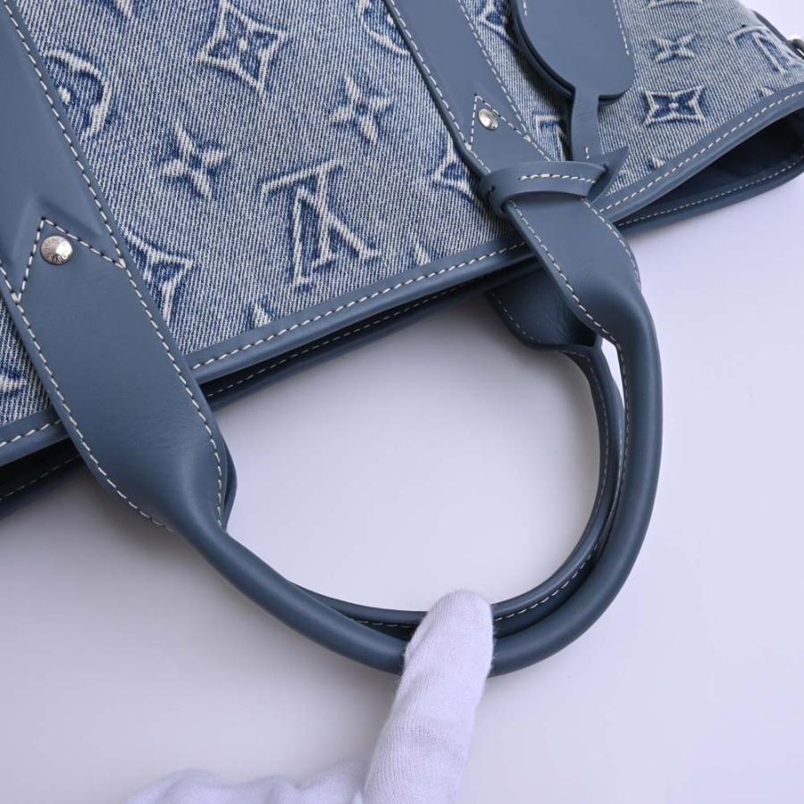 LOUIS VUITTON ルイヴィトン モノグラム ウォッシュデニム ウィークエンド トートNM 2WAY トートバッグ M22537 ブルー レディース by｜b-rakuichi｜05