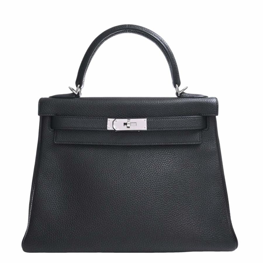 HERMES エルメス トゴ ケリー28 2WAY ハンドバッグ ブラック