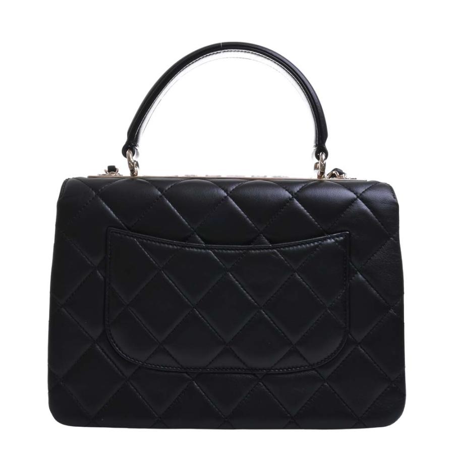 CHANEL シャネル ラムスキン マトラッセ ココマーク トップハンドル 2WAY チェーン ショルダーバッグ ブラック レディース by｜b-rakuichi｜02