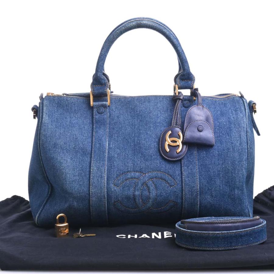 CHANEL シャネル デニム ココマーク 2WAY ハンドバッグ ボストン CHANEL シャネル デニム ココマーク 2WAY ハンドバッグ ボストン