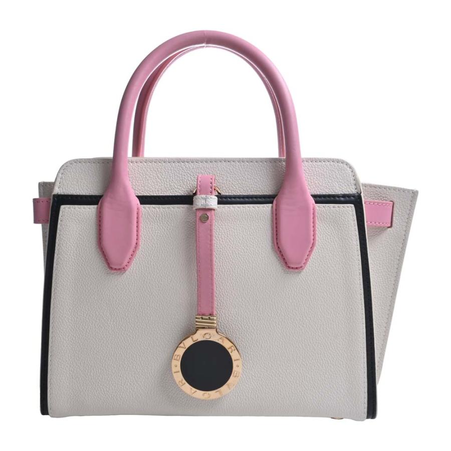 BVLGARI ブルガリ アルバ レザー 2WAY ハンドバッグ 287999 ホワイト 