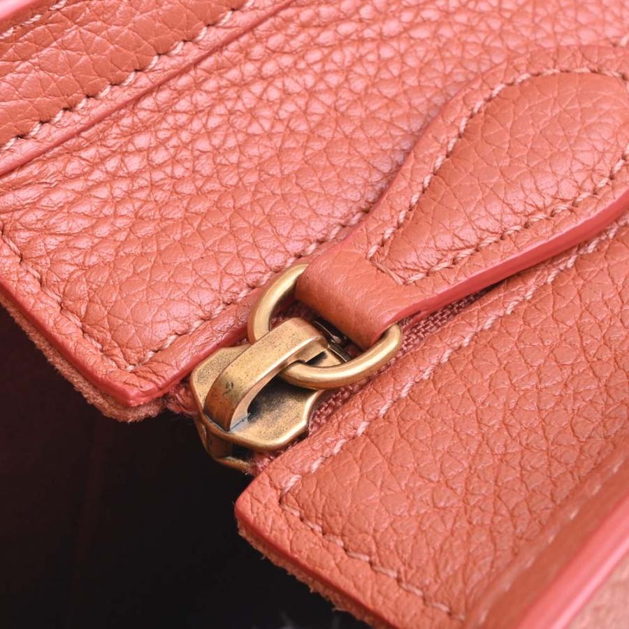 (美品) セリーヌ ラゲージ ナノショッパー オレンジ CELINE 2way CELINE Celine セリーヌ レザー ラゲージ ナノショッパー 2WAY