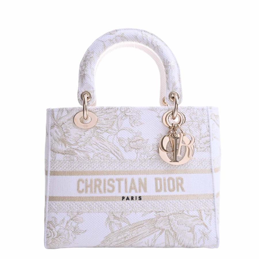 Christian Dior クリスチャンディオール キャンバス レディディーライト エンブロイダリー ミディアム 2WAY ハンドバッグ ホワイト  レディース by : b5023097200000608 : ブランド楽市xRAREMY - 通販 - Yahoo!ショッピング