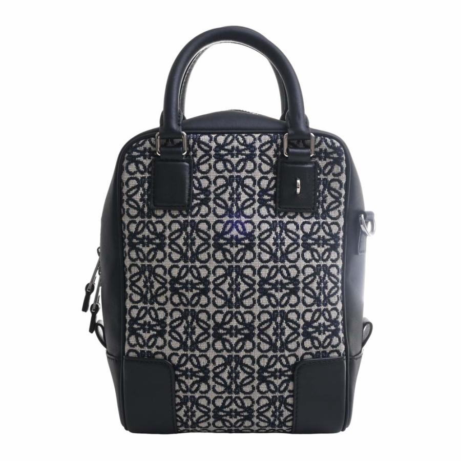 LOEWE ロエベ アナグラムジャガード レザー アマソナ15 2WAY ハンドバッグ B039L51X02 ネイビー/ブラック レディース by｜b-rakuichi｜02