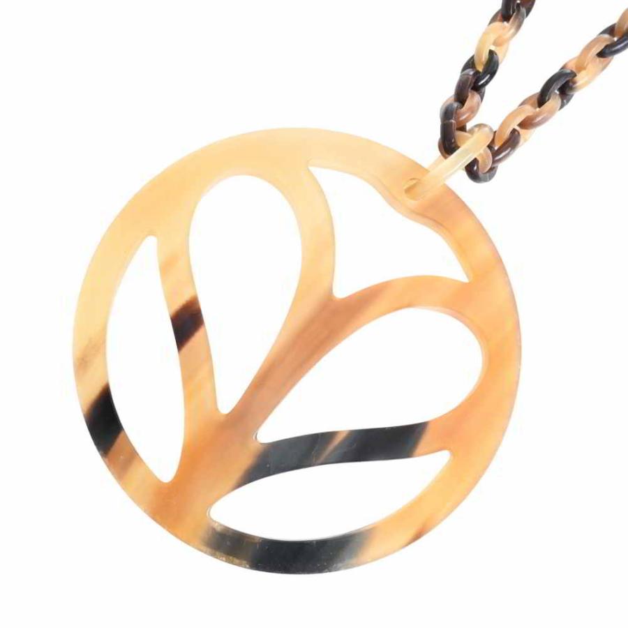HERMES エルメス バッファローホーン ネックレス ブラウン/ピンク by