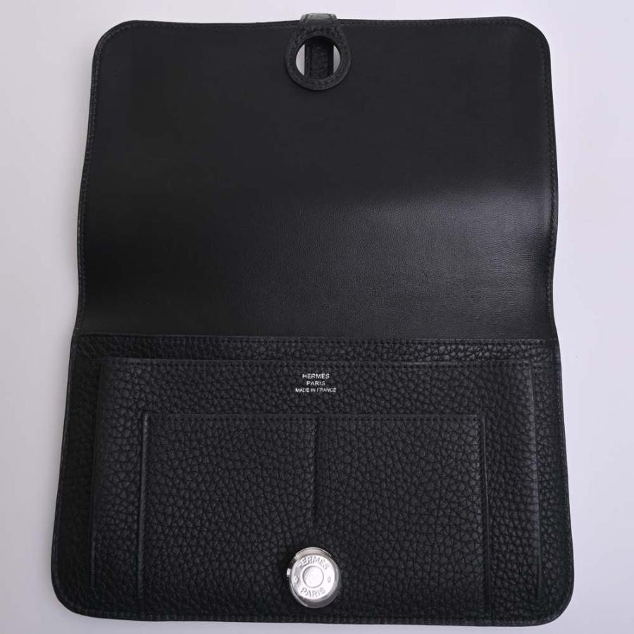 【新品同様】エルメス 二つ折り長財布 ドゴンGM トリヨン クレマンス ブラック HERMES エルメス トリヨンクレマンス ドゴンGM 二つ折り 長財布